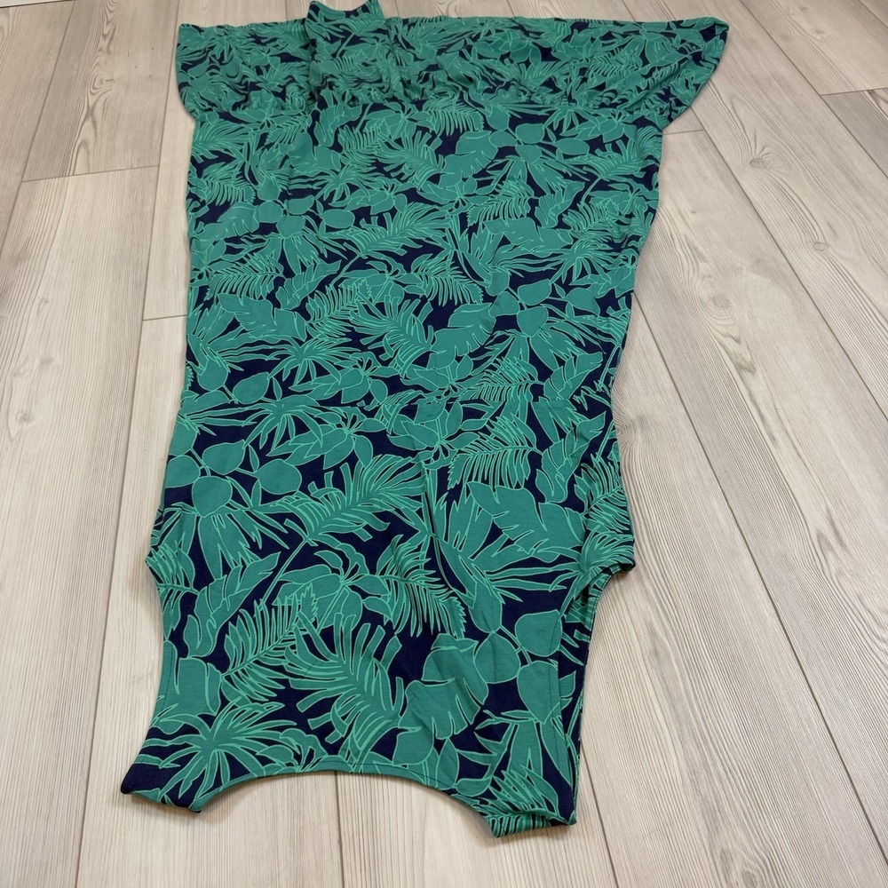 Lands' End square neck tiered maxi dress Size Large Petite 14/16 Sleeveless Leaf - Picture 8 of 10